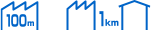 工場内なら100m、屋外なら1km以上通信可能